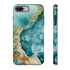Aquamarine inspired Geode in Watercolor - Impact Resistant Phone Case iPhone 8 Plus Matte